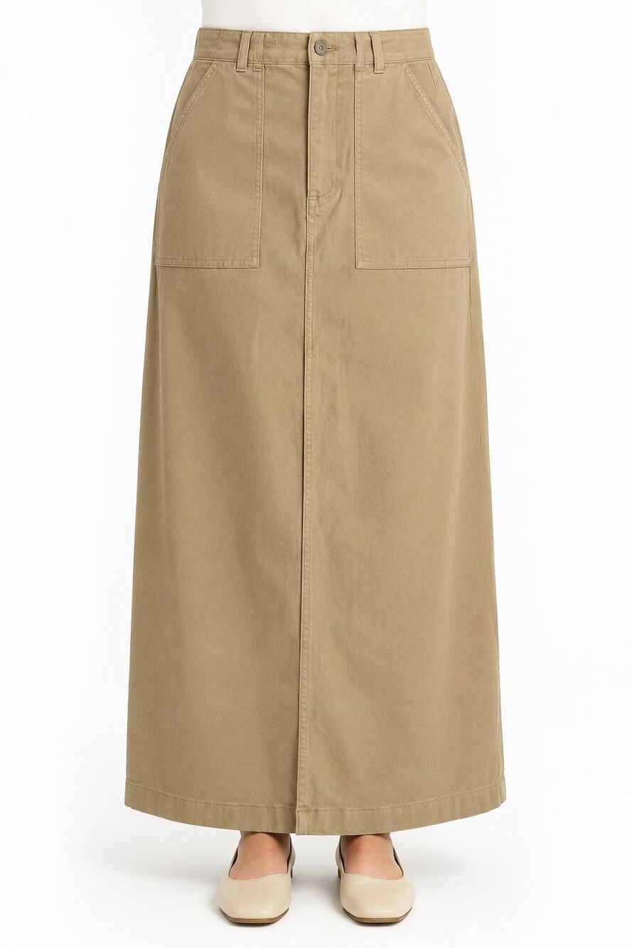Pistola Pamela High Rise Khaki Utility Maxi Skirt Size 30